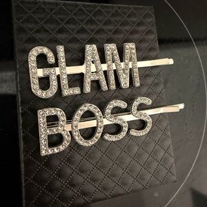 Rhinestone 'Glam' and 'Boss' Silver Hair Pins - Statement Women’s Accessories